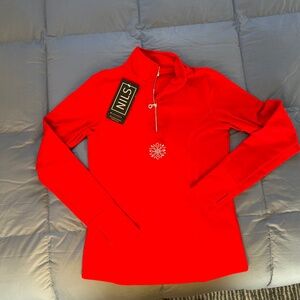 NILS "Sophie" Ladies 314 Zip Turtleneck Red w/ Crystal Snowflake